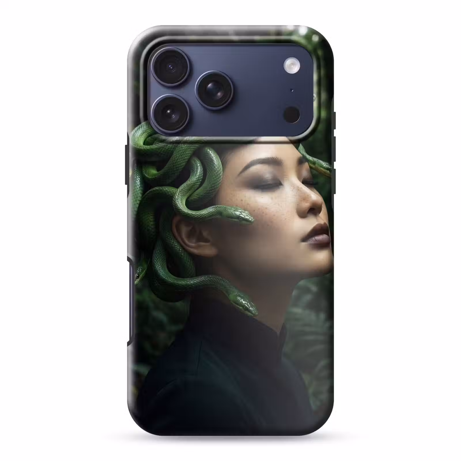 Telefoonhoesje Toughcase - Vrouw - Slang - Natuur - Mystiek - Groen — 1