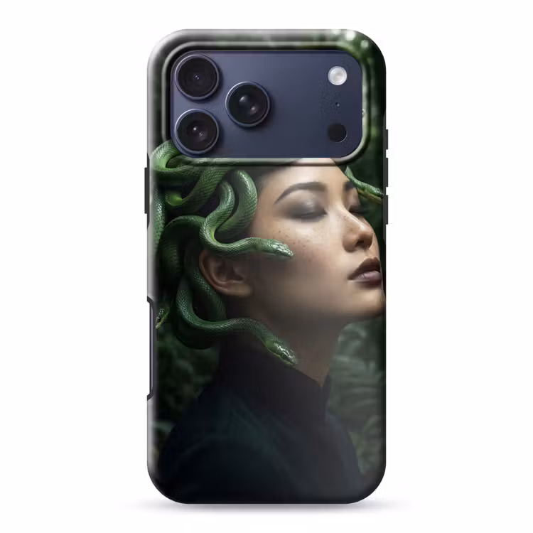 Telefoonhoesje Toughcase - Vrouw - Slang - Natuur - Mystiek - Groen — 1