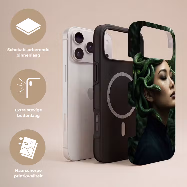 Telefoonhoesje Toughcase - Vrouw - Slang - Natuur - Mystiek - Groen — 3