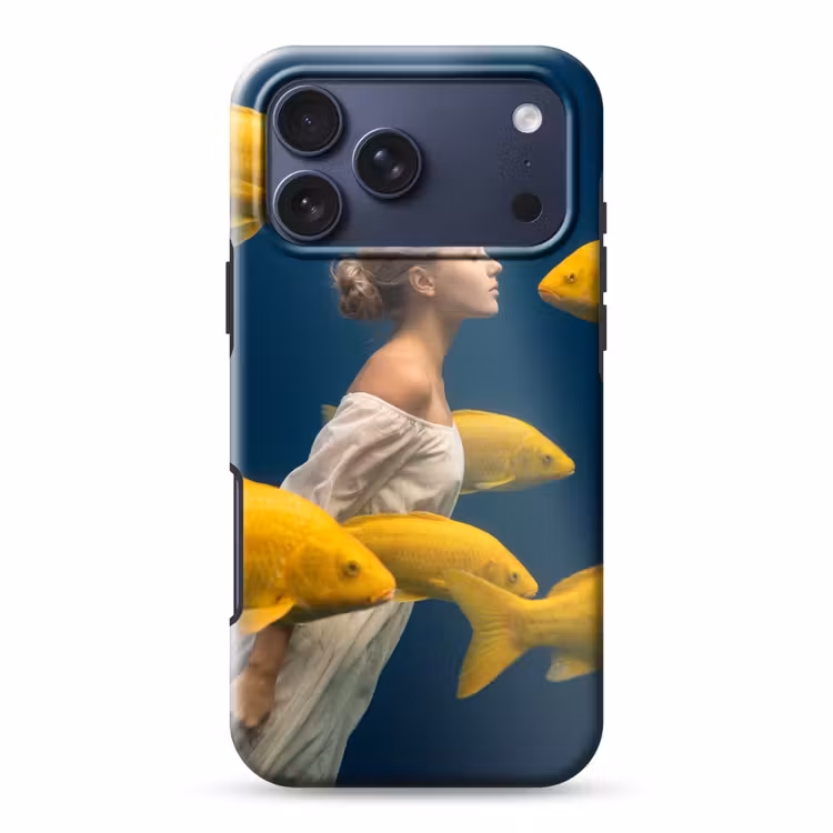 Telefoonhoesje Toughcase - Vrouw - Vis - Water - Natuur - Geel — 1