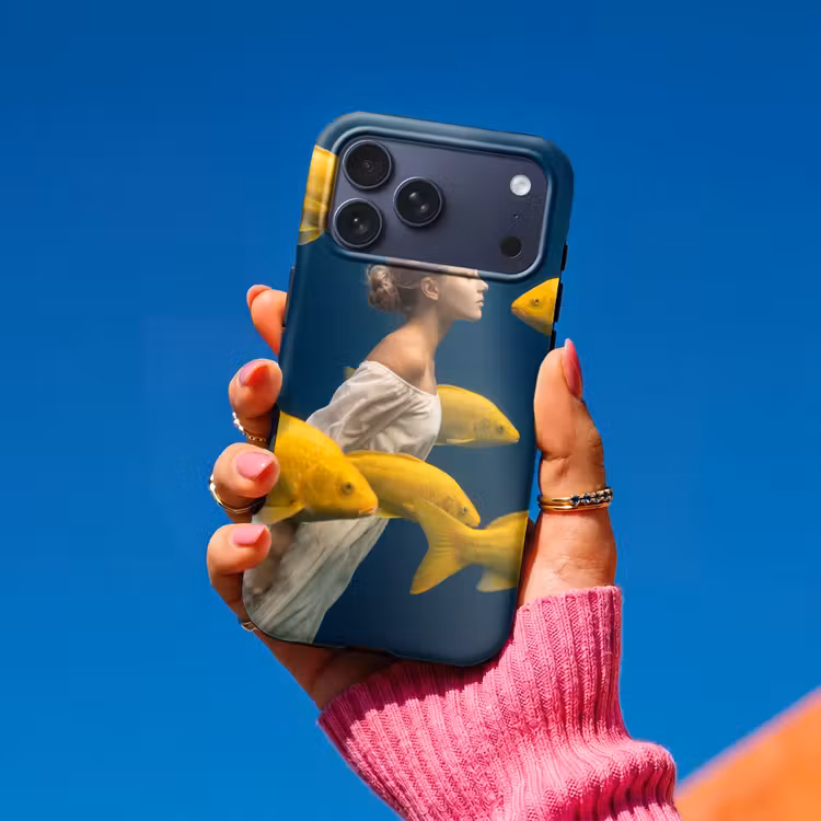 Telefoonhoesje Toughcase - Vrouw - Vis - Water - Natuur - Geel — 2