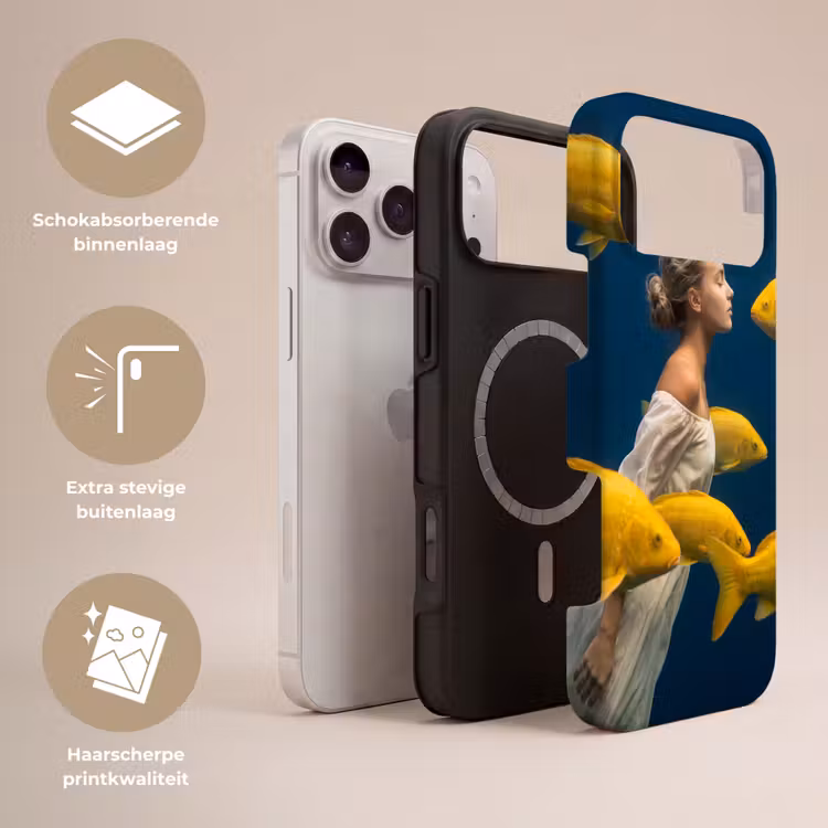 Telefoonhoesje Toughcase - Vrouw - Vis - Water - Natuur - Geel — 3