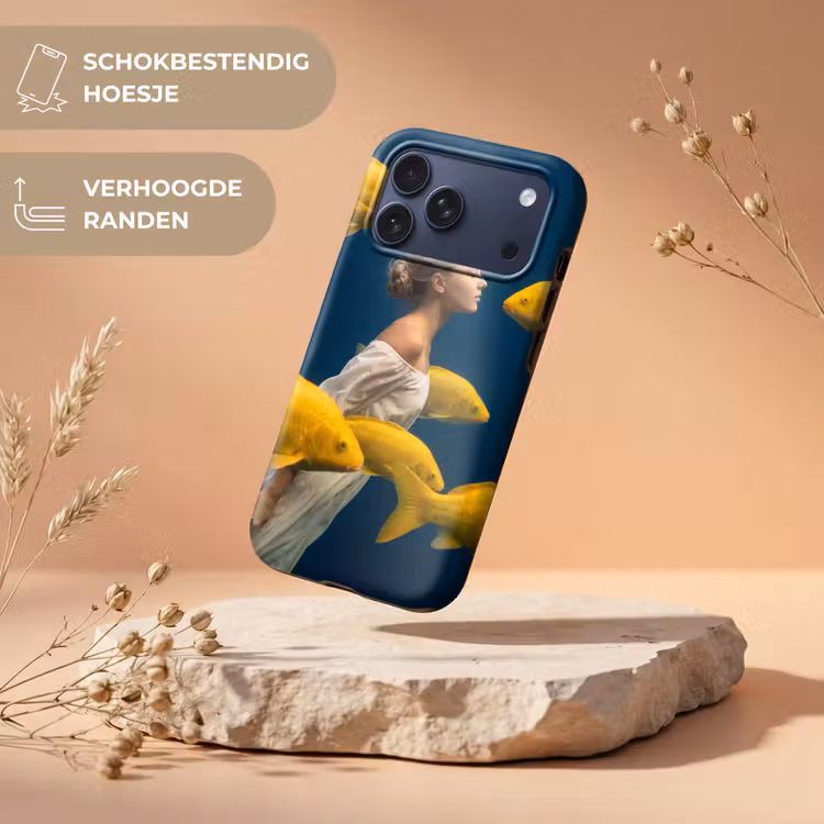 Telefoonhoesje Toughcase - Vrouw - Vis - Water - Natuur - Geel — 5