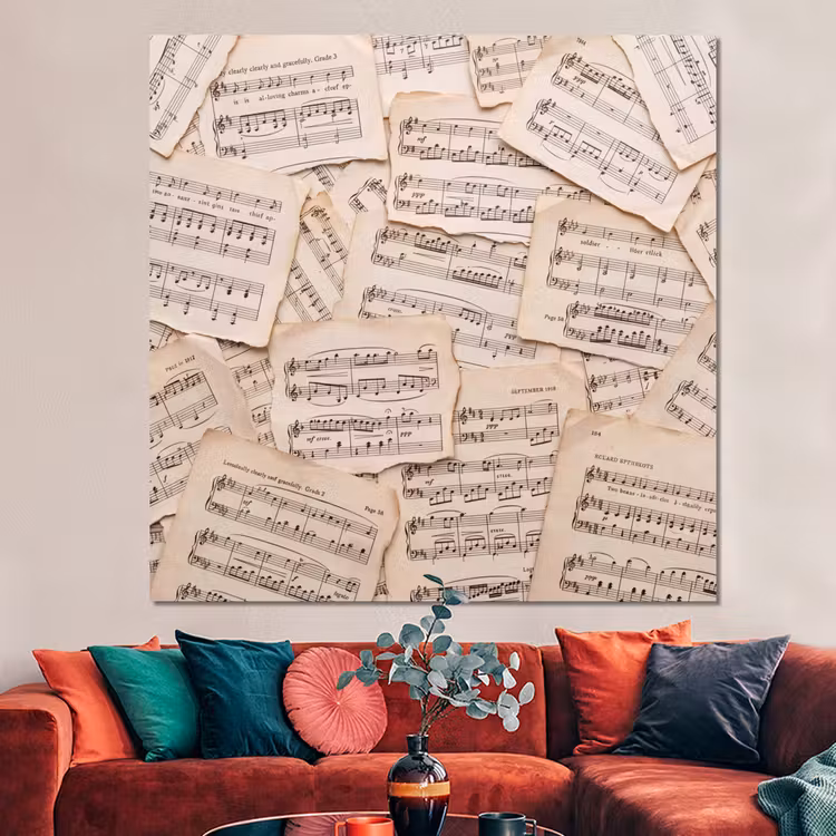 Forex - Bladmuziek - Oud - Noten - Vintage - Beige — 3
