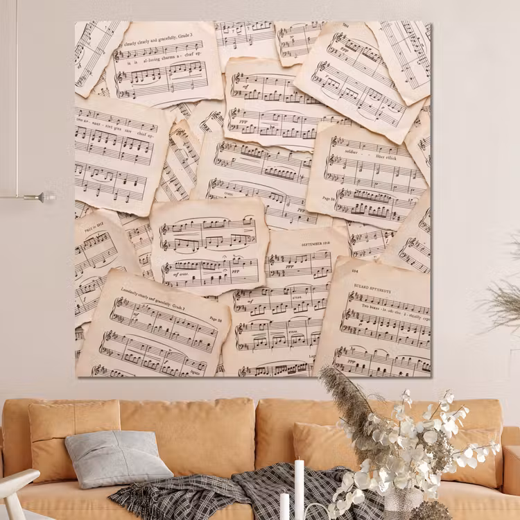 Forex - Bladmuziek - Oud - Noten - Vintage - Beige — 4