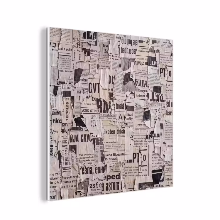 Forex - Krant - Gescheurd - Textuur - Abstract - Zwart-wit — 1