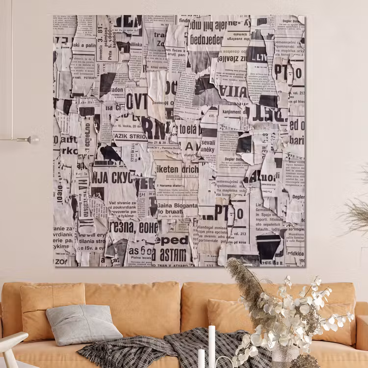 Forex - Krant - Gescheurd - Textuur - Abstract - Zwart-wit — 4