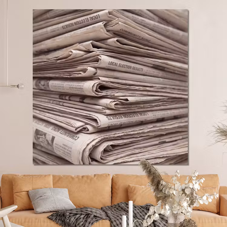 Forex - Kranten - Stapel - Nieuws - Vintage - Beige — 4