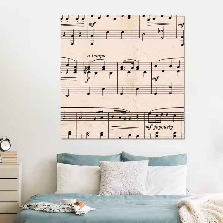 Forex - Muzieknotatie - Notenbalken - Kunst - Klassiek - Beige — 2