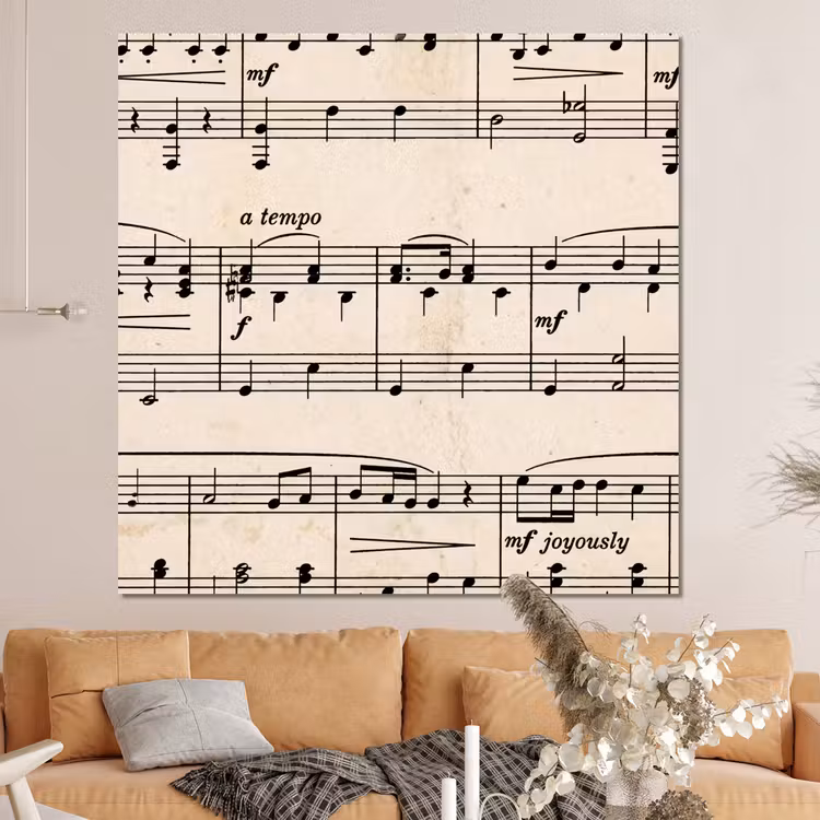Forex - Muzieknotatie - Notenbalken - Kunst - Klassiek - Beige — 4