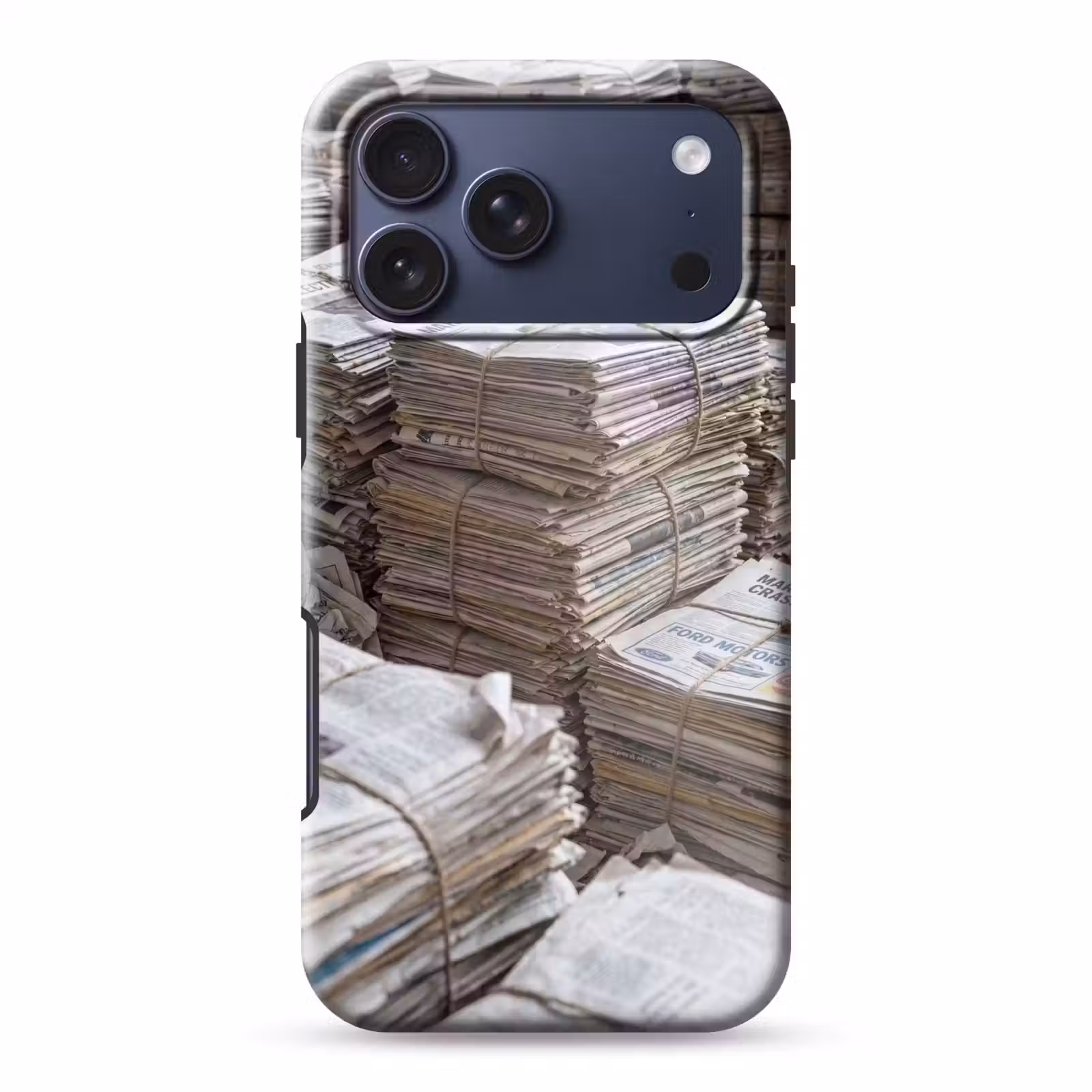 Telefoonhoesje Toughcase - Kranten - Stapels - Touw - Informatie - Vintage — 1
