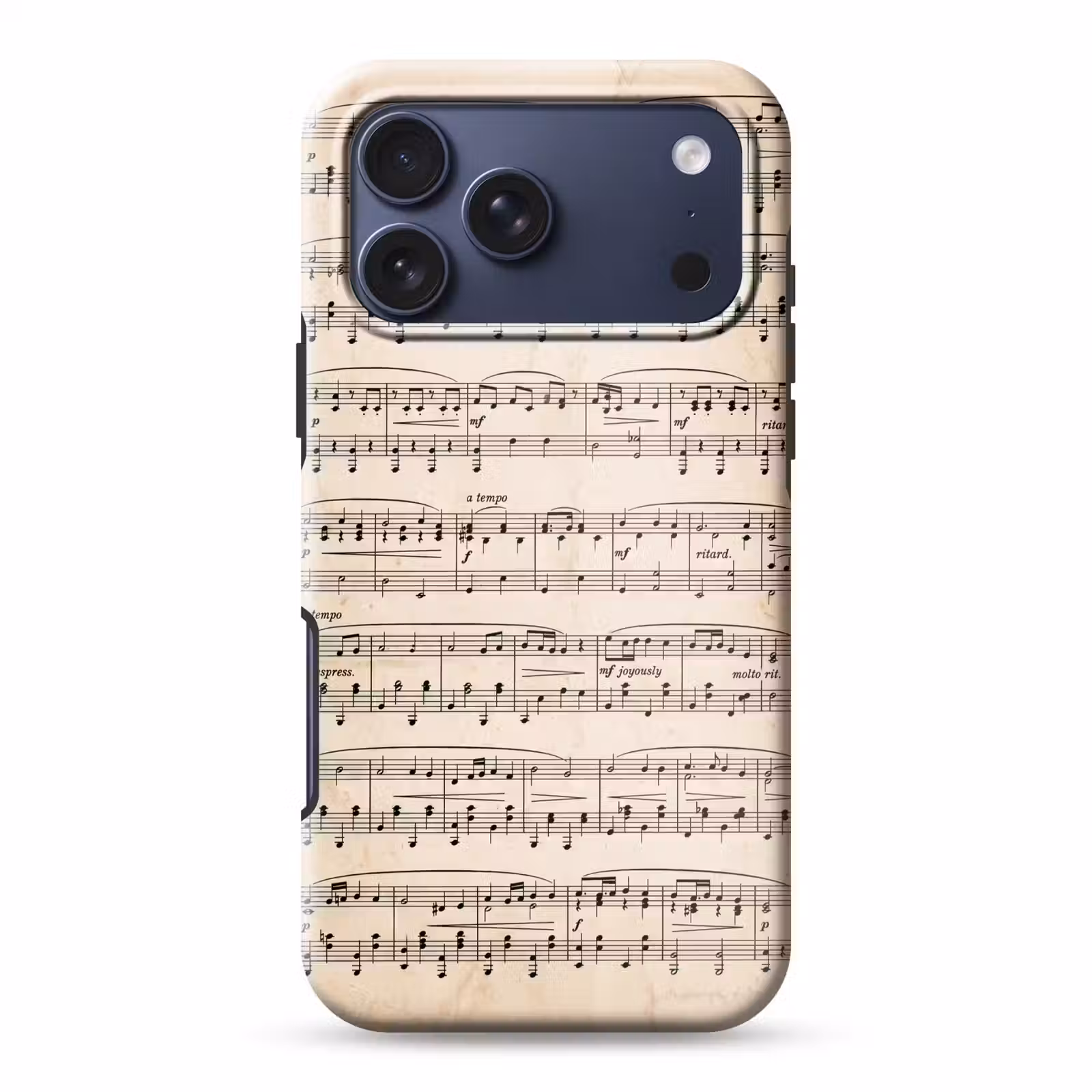 Telefoonhoesje Toughcase - Muzieknotatie - Notenbalken - Kunst - Klassiek - Beige — 1