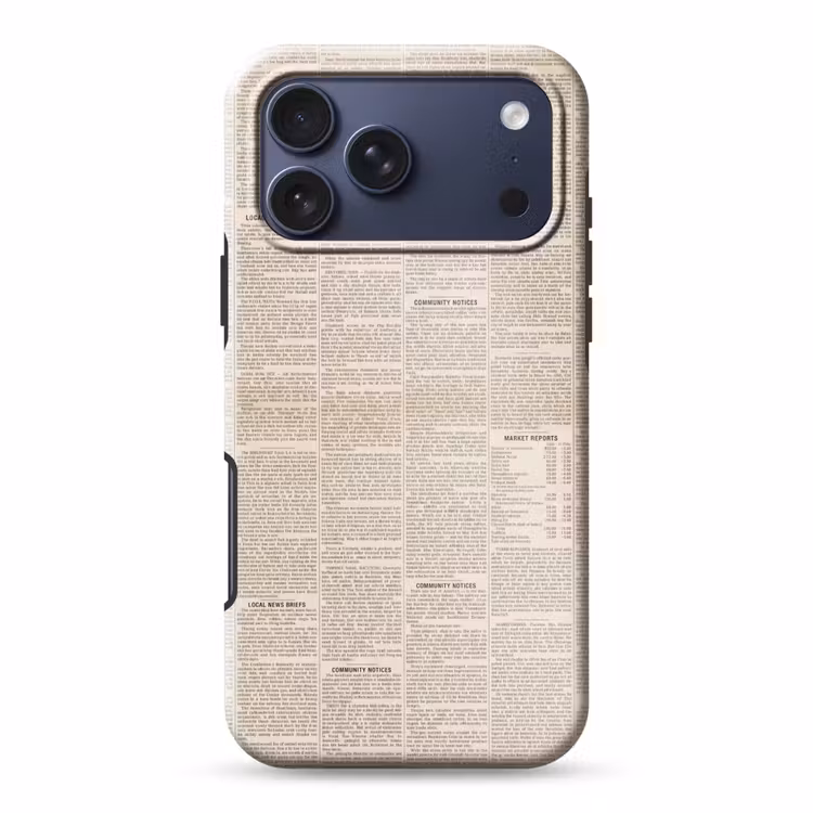 Telefoonhoesje Toughcase - Krant - Nieuws - Historisch - Vintage - Beige — 1