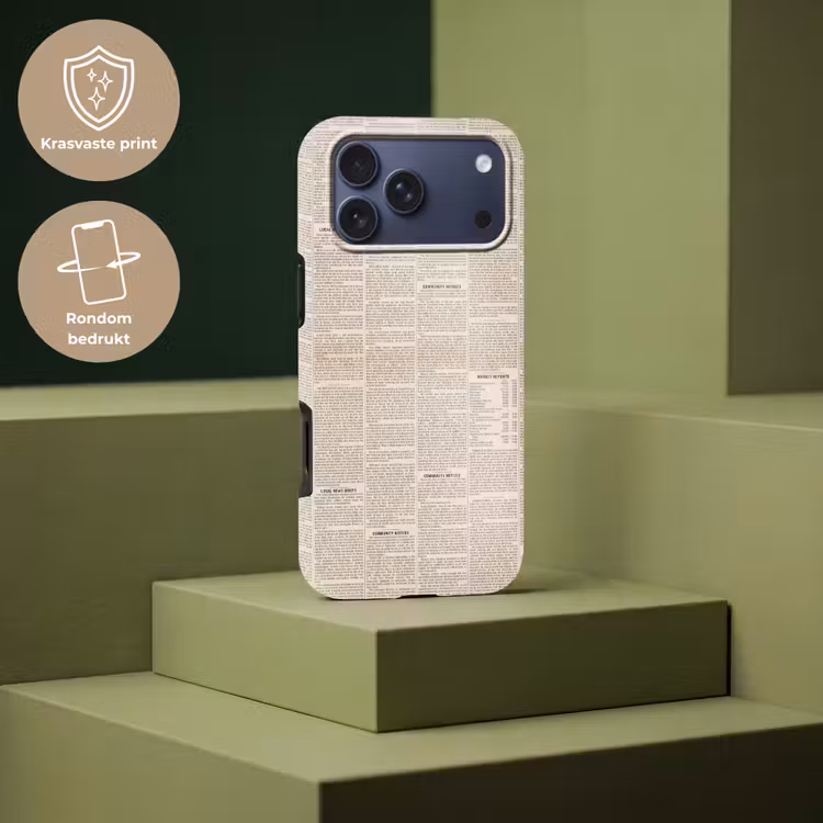 Telefoonhoesje Toughcase - Krant - Nieuws - Historisch - Vintage - Beige — 7