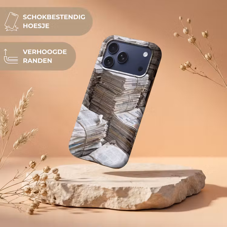 Telefoonhoesje Toughcase - Kranten - Stapels - Touw - Informatie - Vintage — 5