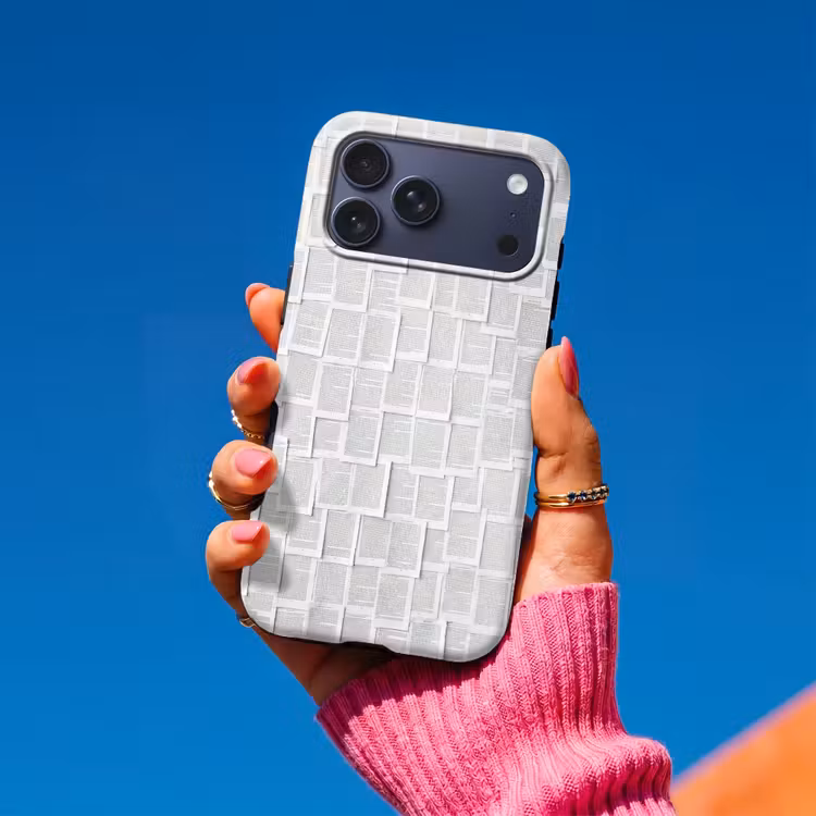 Telefoonhoesje Toughcase - Papier - Overlappend - Textuur - Modern - Wit — 2