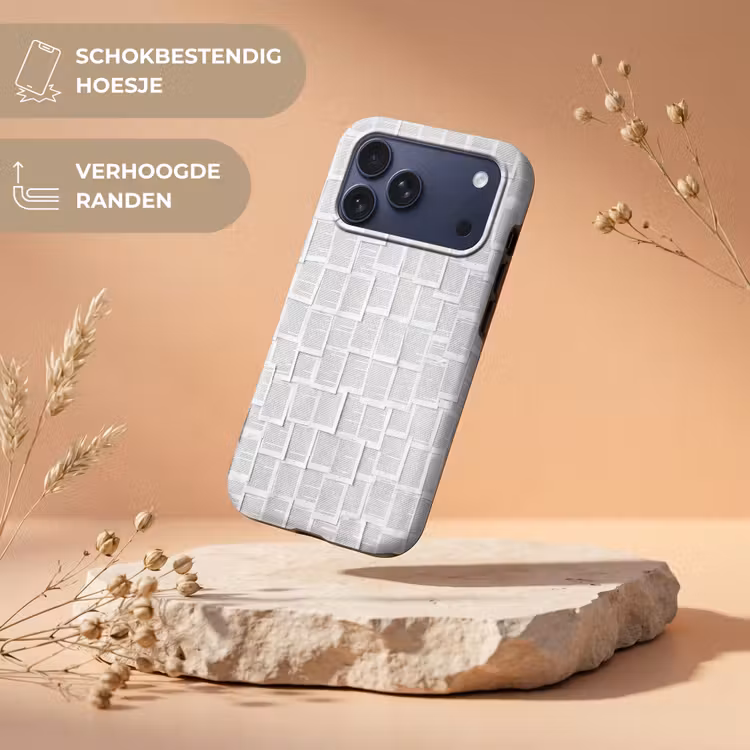 Telefoonhoesje Toughcase - Papier - Overlappend - Textuur - Modern - Wit — 5