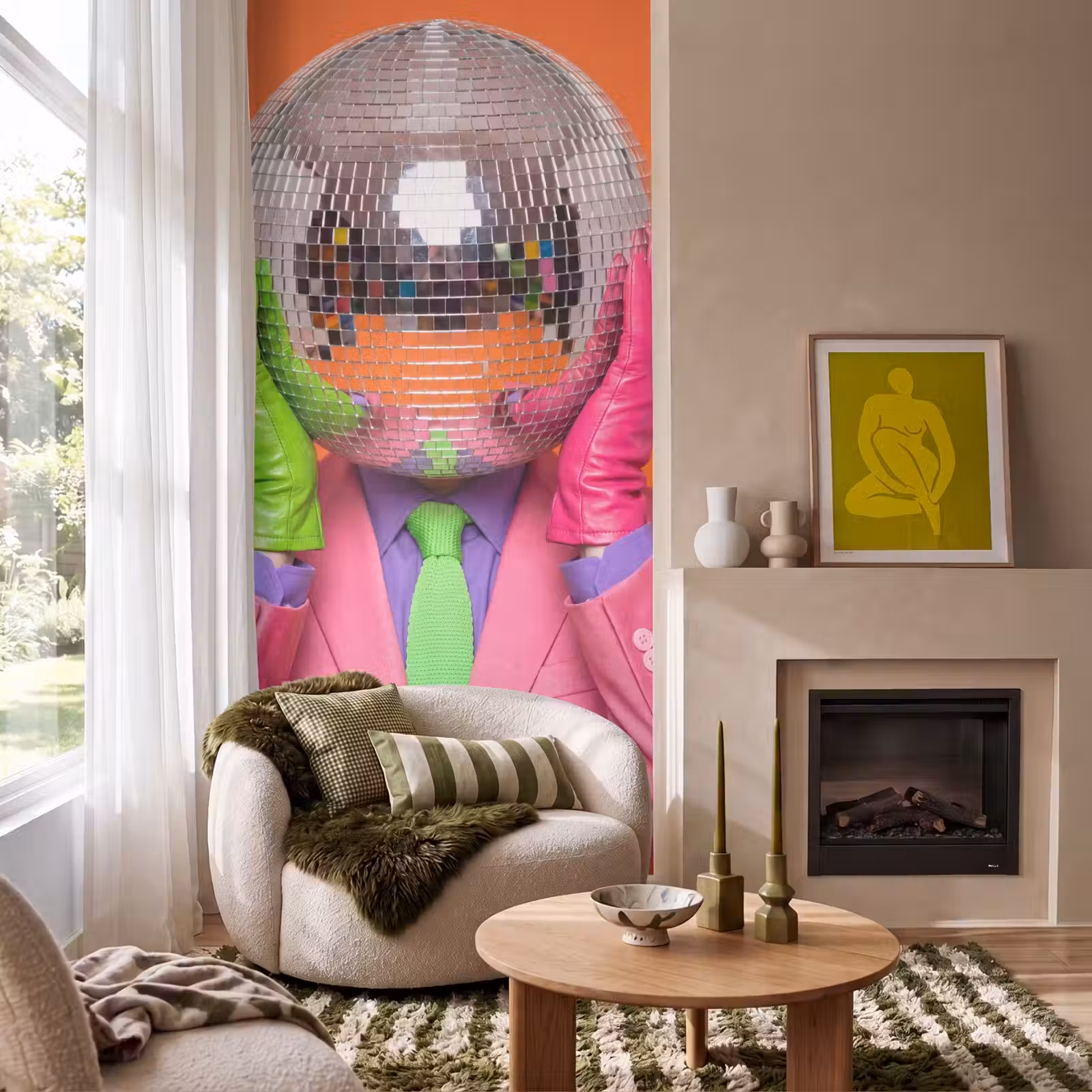 Behang - Kunst - Disco bal - Kleurrijk - Modern - Studio — 1