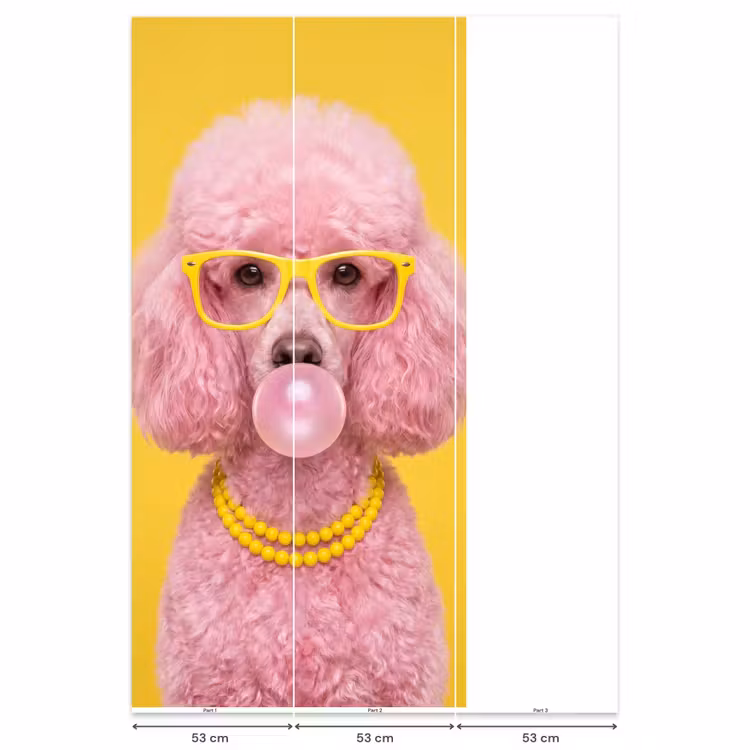Behang - Hond - Kauwgum - Dieren - Modern - Roze — 6