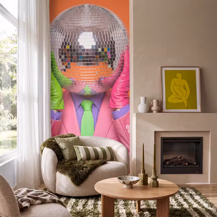 Behang - Kunst - Disco bal - Kleurrijk - Modern - Studio — 1