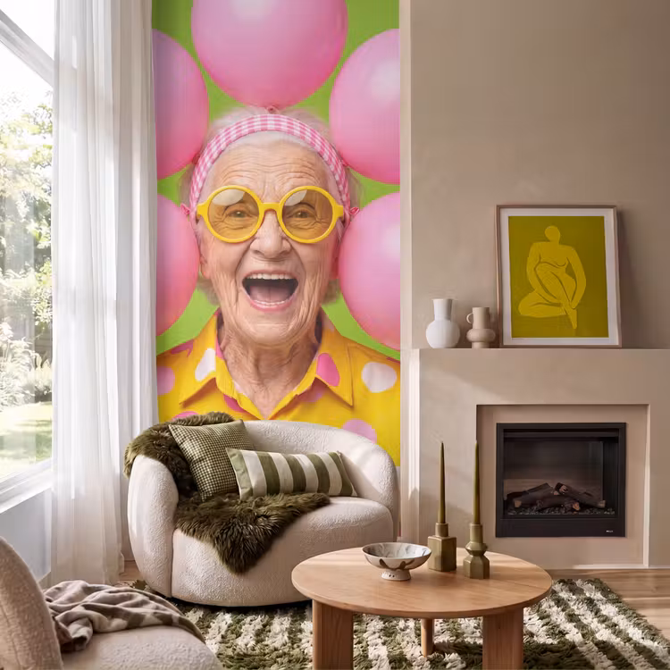 Behang - Mens - Ballonnen - Feest - Kleurrijk - Roze — 1