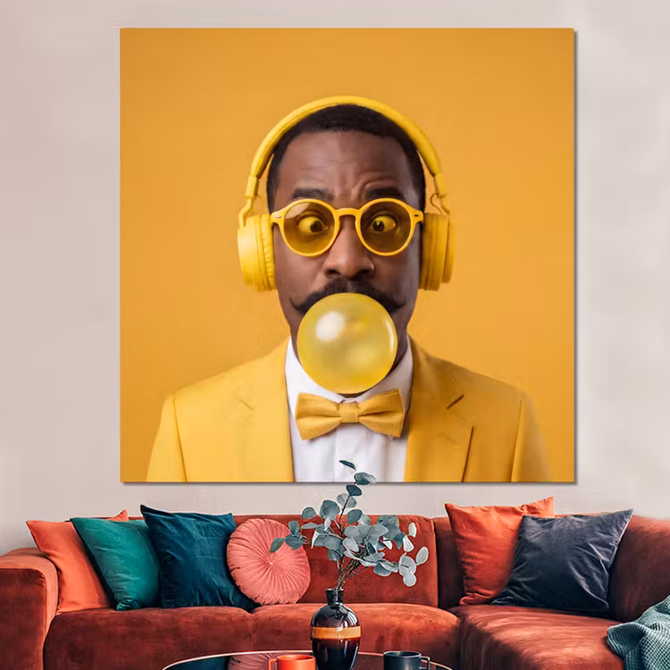 Forex - Man - Bubblegum - Portret - Geel - Modern — 3