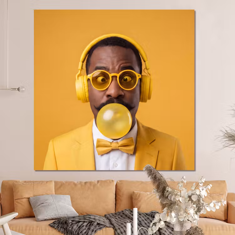 Forex - Man - Bubblegum - Portret - Geel - Modern — 4