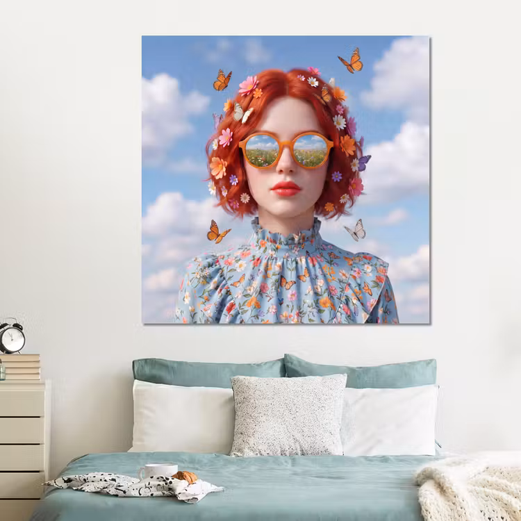 Forex - Vrouw - Bloemen - Zomer - Portret - Kleurrijk — 2