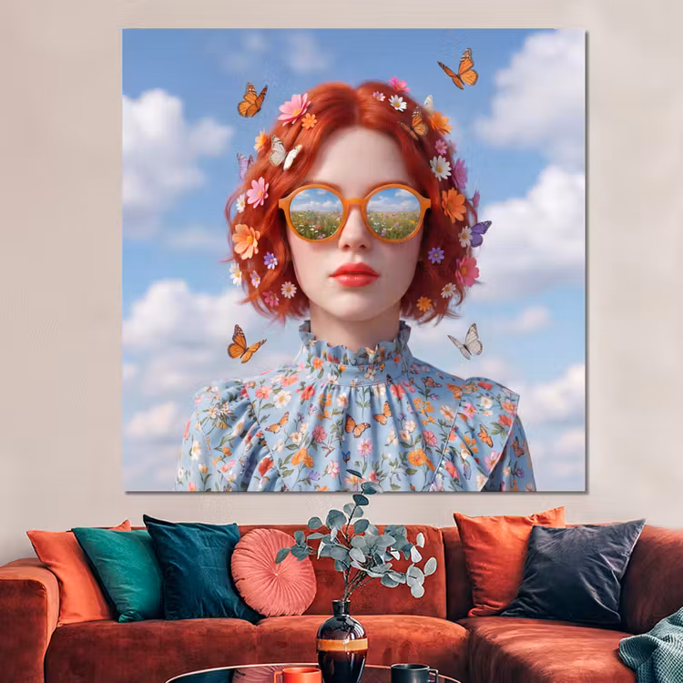 Forex - Vrouw - Bloemen - Zomer - Portret - Kleurrijk — 3