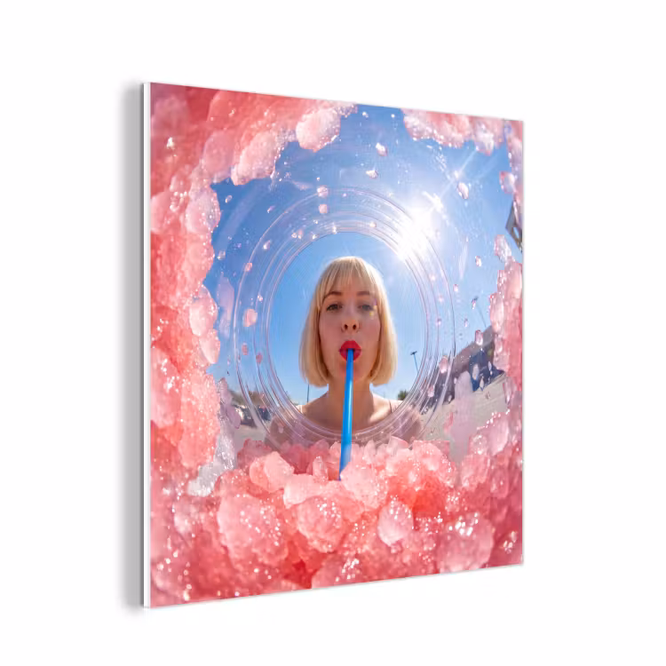 Forex - Vrouw - Drank - Zomer - Roze - Blauw — 1