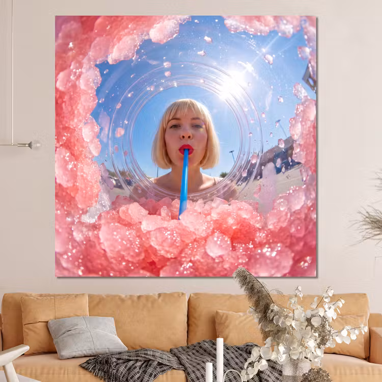 Forex - Vrouw - Drank - Zomer - Roze - Blauw — 4