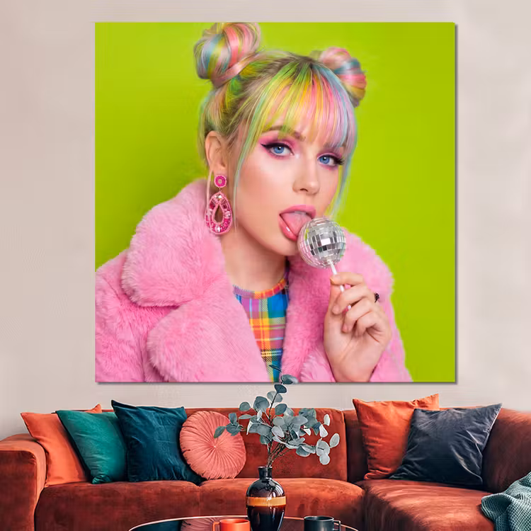 Forex - Vrouw - Kleurrijk haar - Pop art - Modern - Levendig — 3