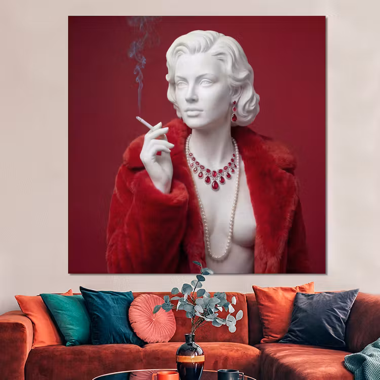 Forex - Vrouw - Bontjas - Mode - Klassiek - Rood — 3