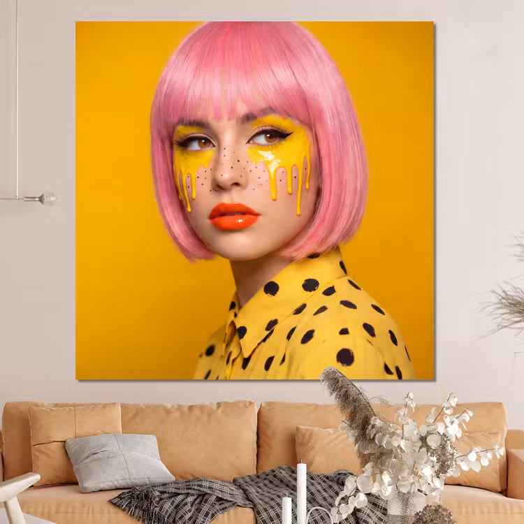 Forex - Vrouw - Portret - Abstract - Kleurrijk - Geel — 4
