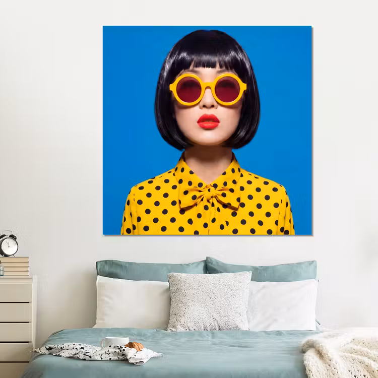 Forex - Vrouw - Zonnebril - Pop Art - Portret - Geel — 2