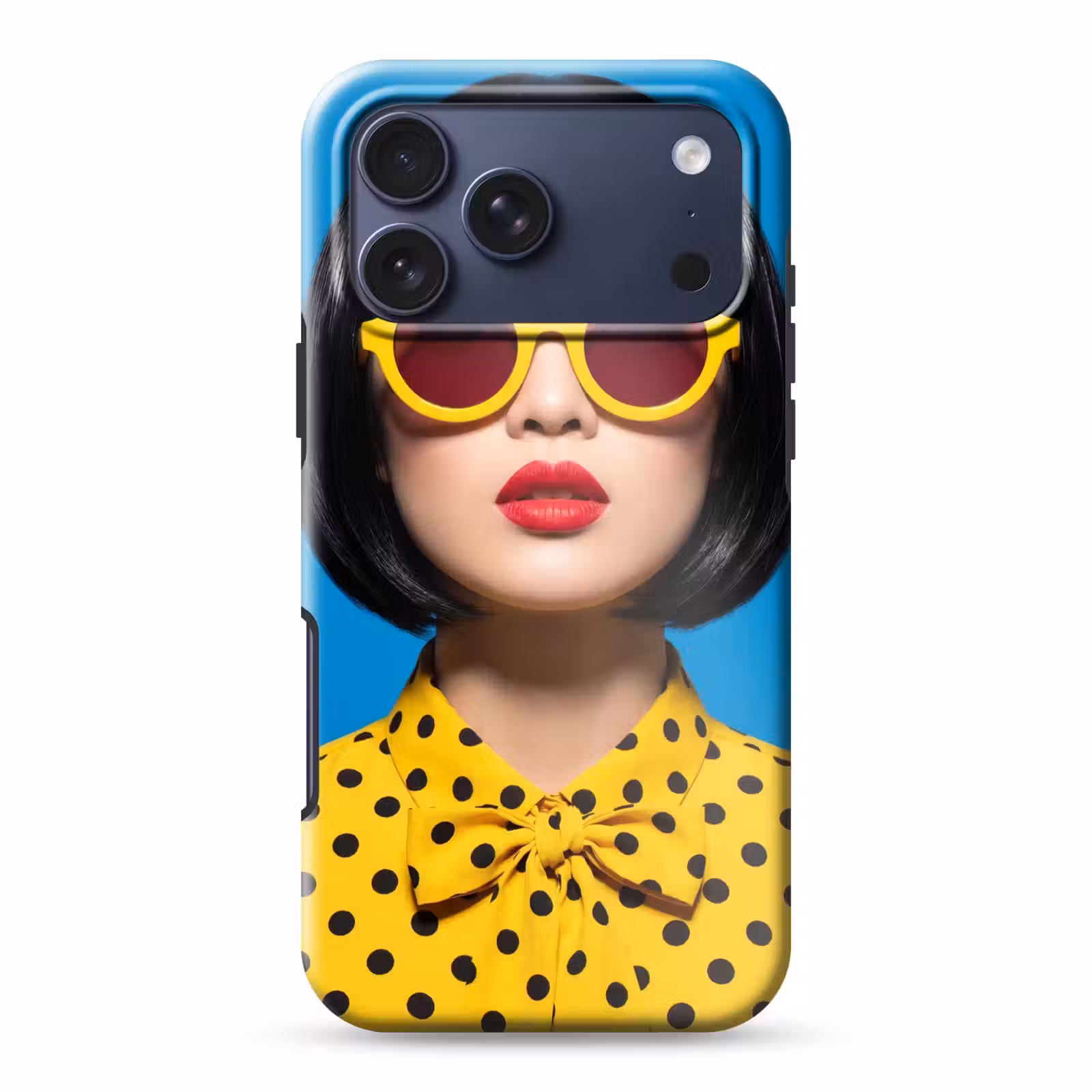 Telefoonhoesje Toughcase - Vrouw - Zonnebril - Pop Art - Portret - Geel — 1