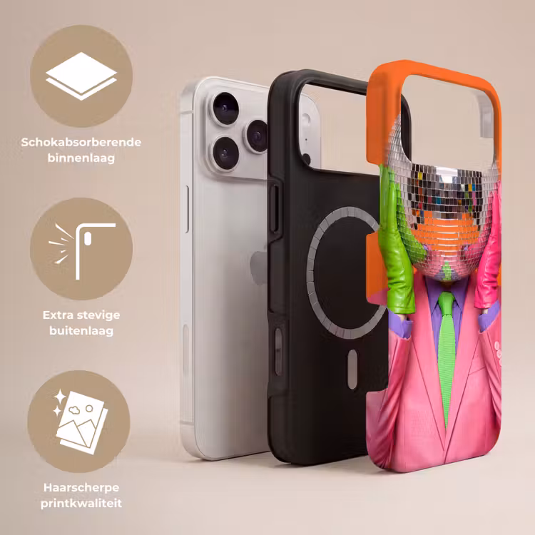 Telefoonhoesje Toughcase - Kunst - Disco bal - Kleurrijk - Modern - Studio — 3