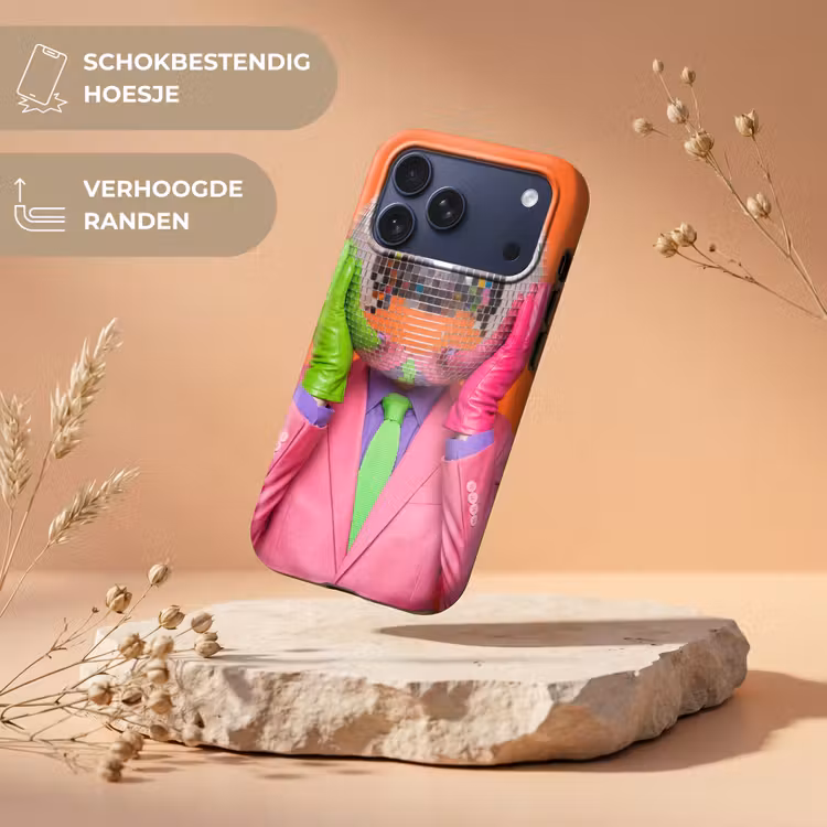 Telefoonhoesje Toughcase - Kunst - Disco bal - Kleurrijk - Modern - Studio — 5