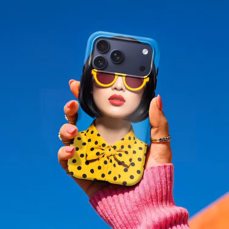 Telefoonhoesje Toughcase - Vrouw - Zonnebril - Pop Art - Portret - Geel — 2
