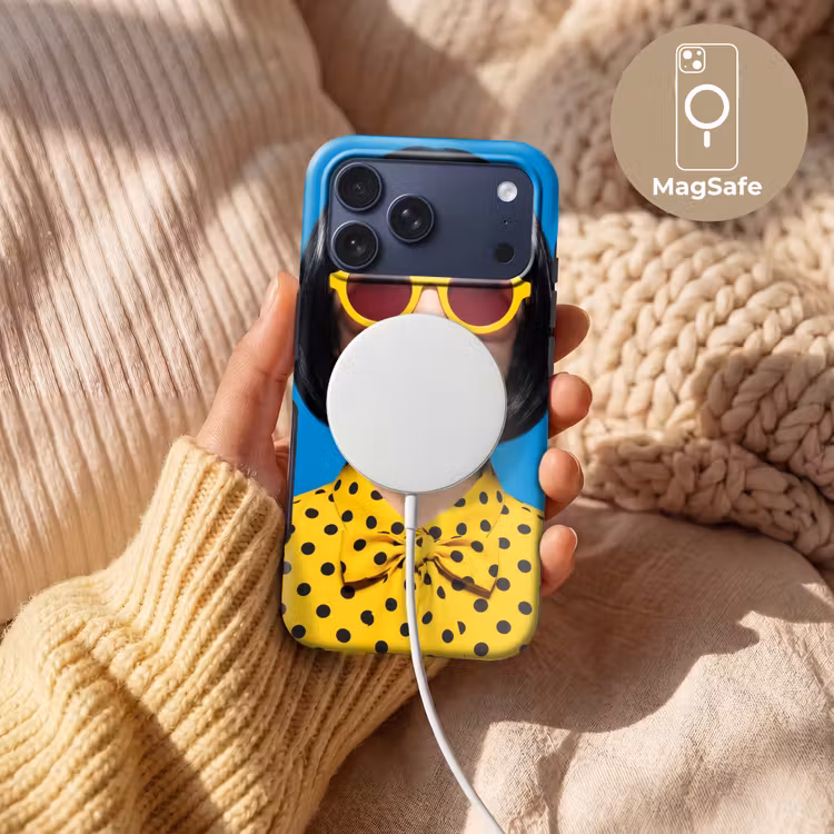 Telefoonhoesje Toughcase - Vrouw - Zonnebril - Pop Art - Portret - Geel — 8