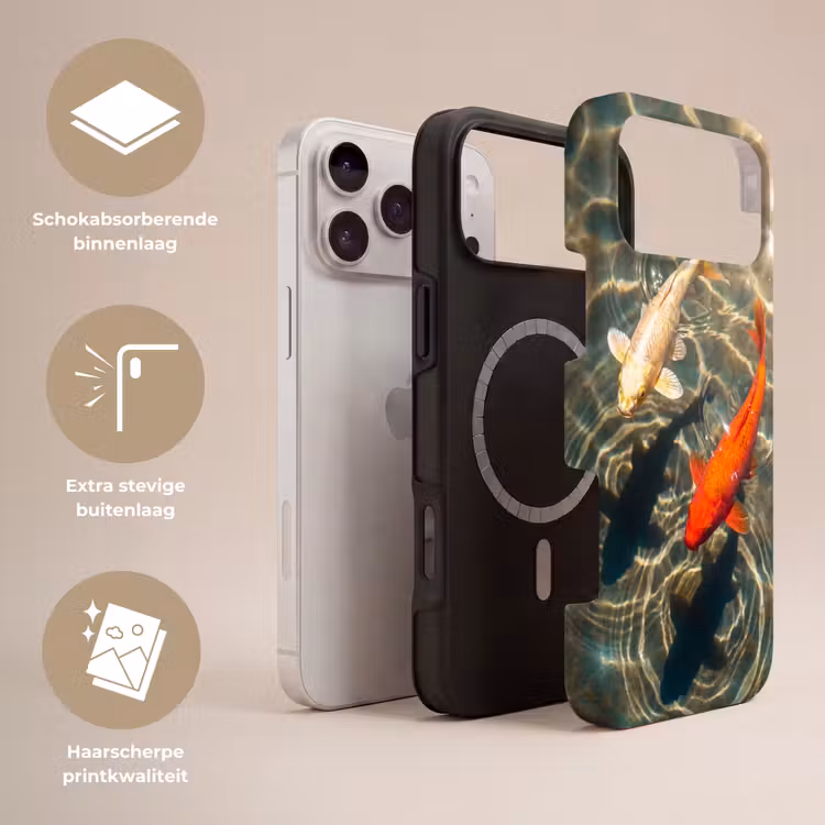 Telefoonhoesje Toughcase - Vis - Water - Dieren - Oranje - Goud — 3