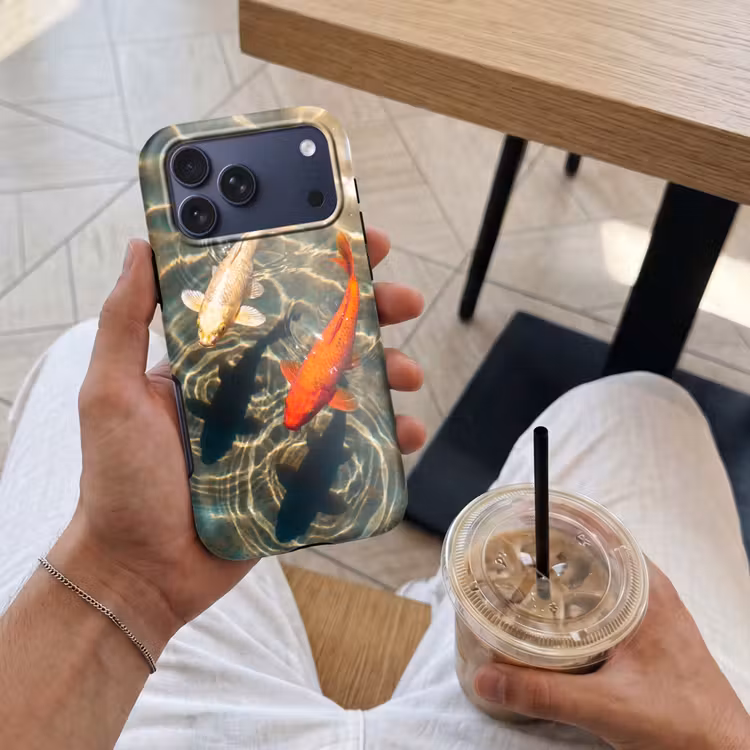 Telefoonhoesje Toughcase - Vis - Water - Dieren - Oranje - Goud — 4