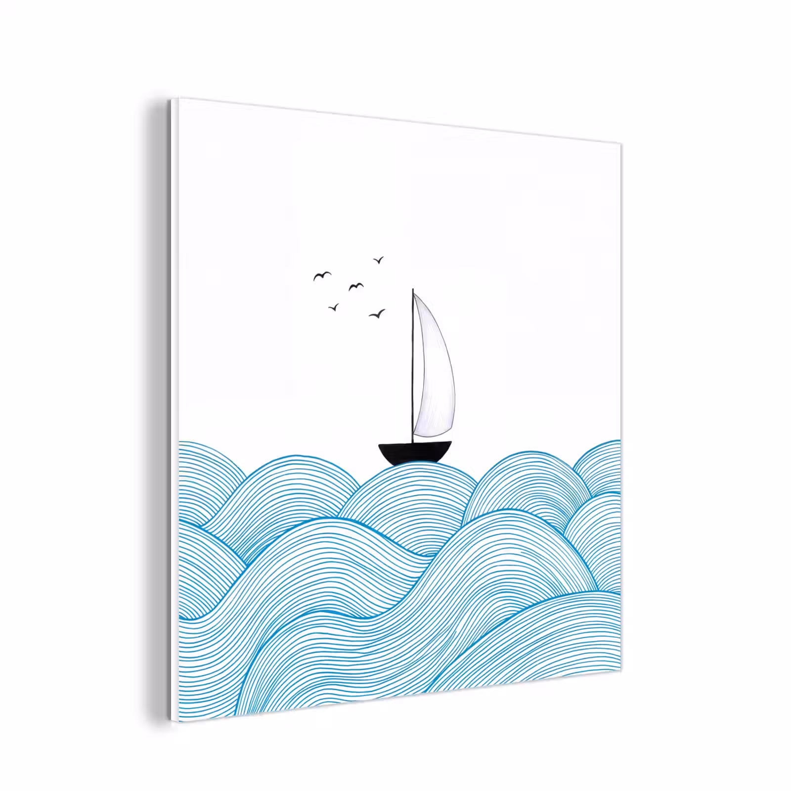 Forex - Zeilboot - Golven - Zee - Illustratie - Blauw — 1
