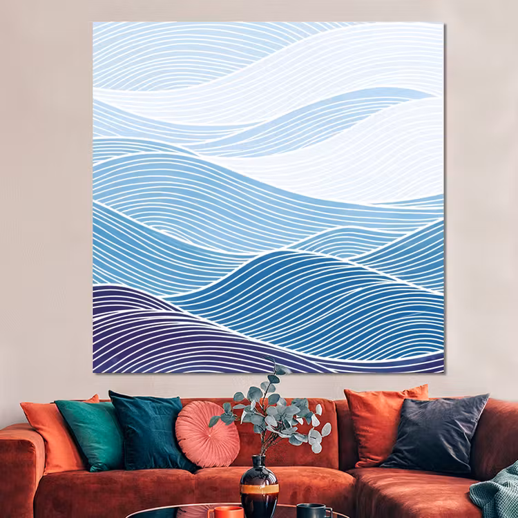 Forex - Abstract - Golven - Patroon - Blauw - Modern — 3
