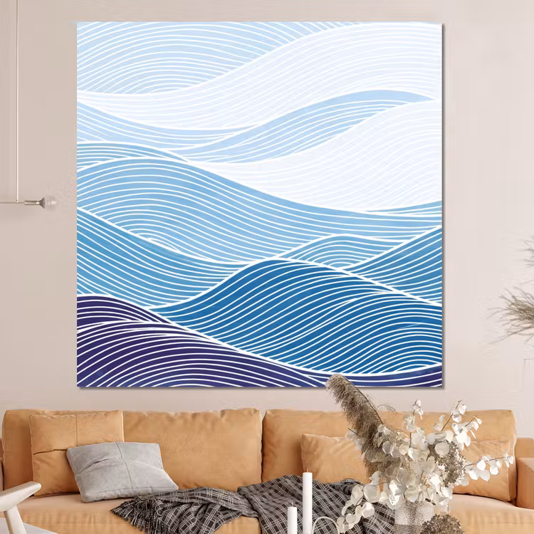 Forex - Abstract - Golven - Patroon - Blauw - Modern — 4