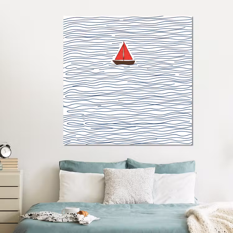 Forex - Boot - Water - Rood - Illustratie - Minimalistisch — 2