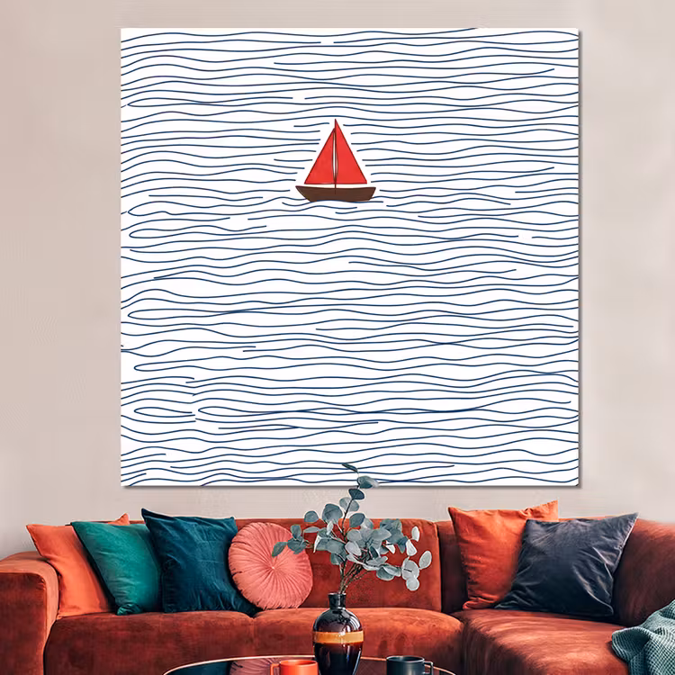 Forex - Boot - Water - Rood - Illustratie - Minimalistisch — 3