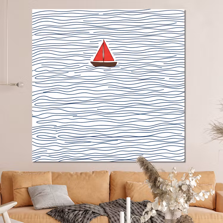 Forex - Boot - Water - Rood - Illustratie - Minimalistisch — 4