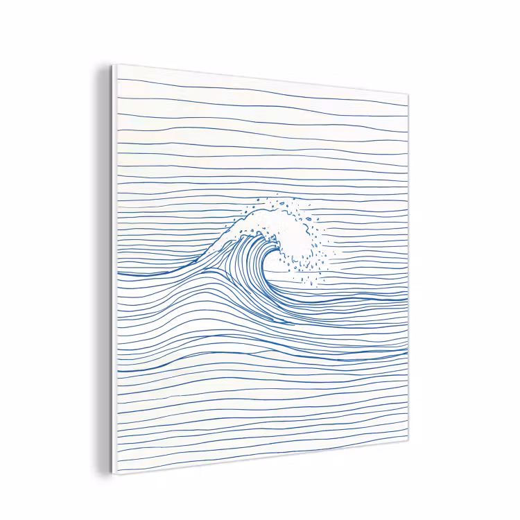 Forex - Golf - Brekende - Natuur - Minimalistisch - Blauw — 1