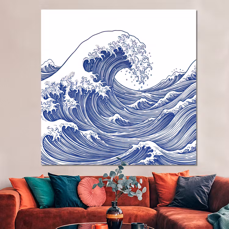 Forex - Golf - Japans - Zee - Illustratie - Blauw — 3